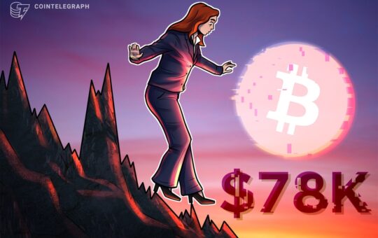 Bitcoin nears $78K lows as US stocks dive at the Wall Street open