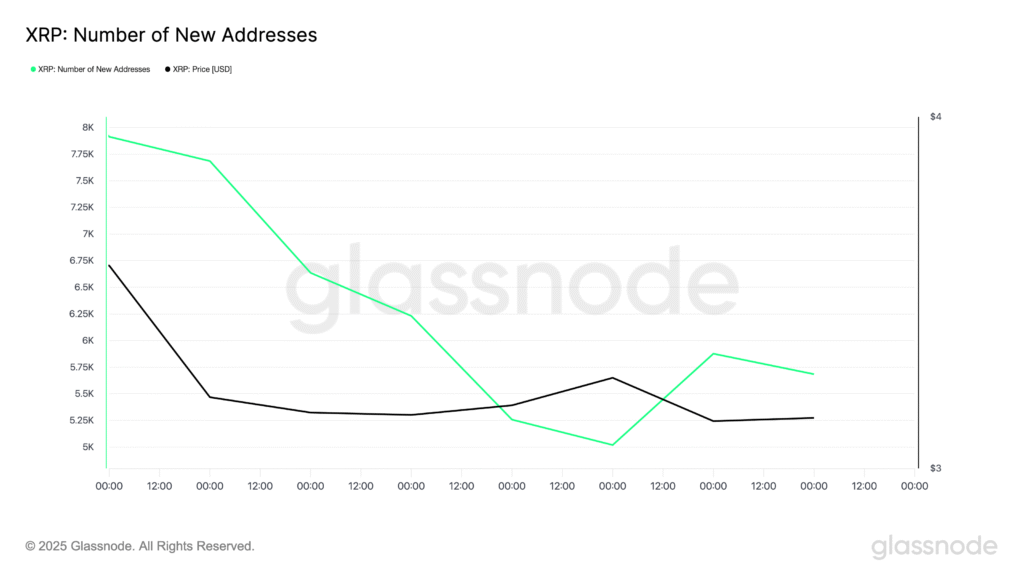 XRP Number of New Addresses.